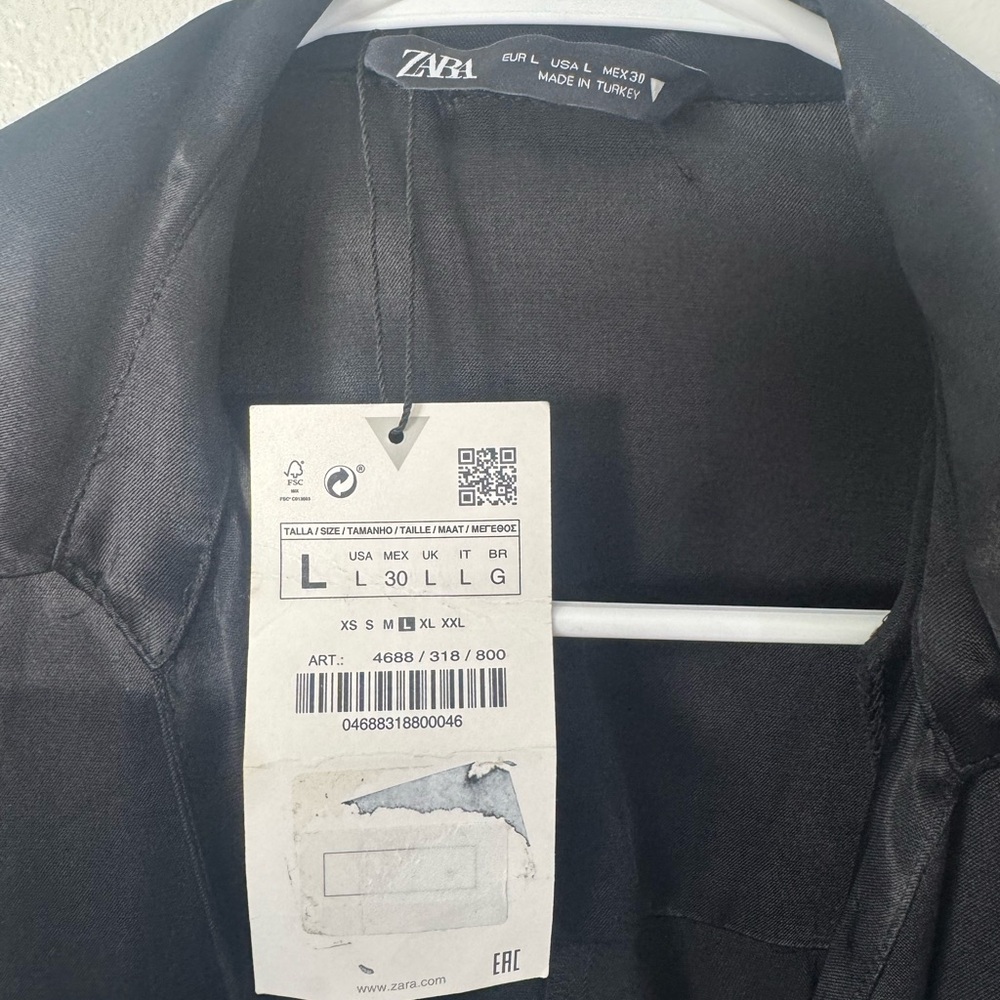 Zara Black Long Sleeve Wrap Dress - Picture 4 of 6